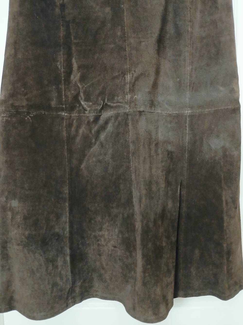 Vintage Roth LeCover - California Chocolate Brown Rustic Suede A-Line Skirt - Picture 6 of 8